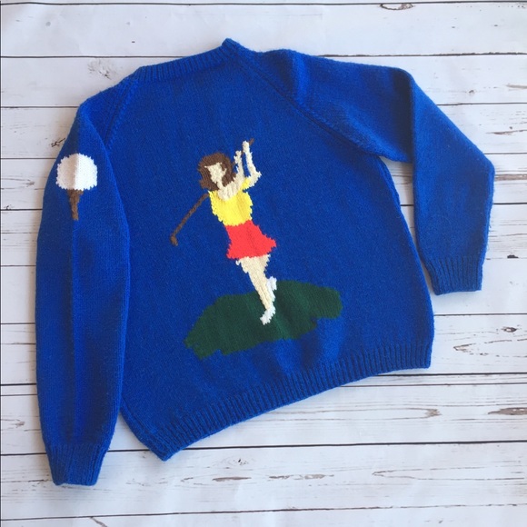 His & Hers Vintage Hand-knit Golf Sweaters - Picture 4 of 5